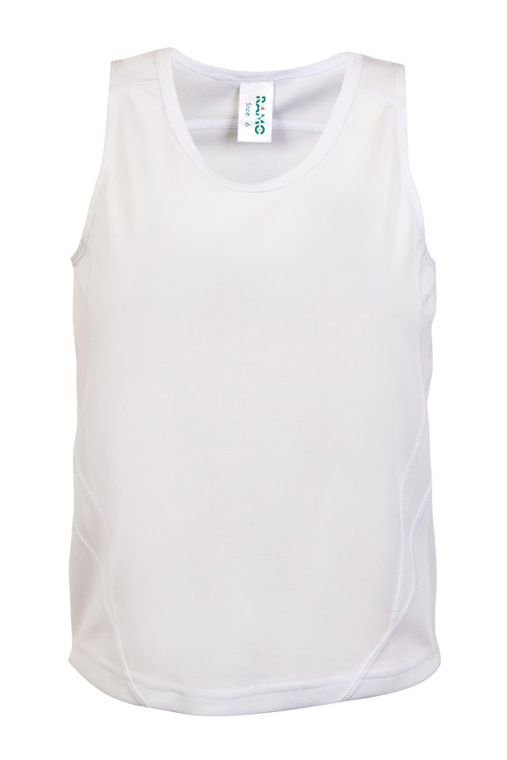 Kids Accelerator Cool-Dry Singlet - White/White - Front