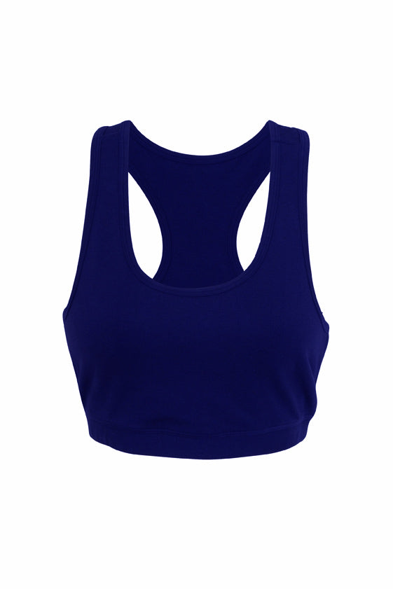 Womens Self Brassiere Singlet - Navy Blue - Front