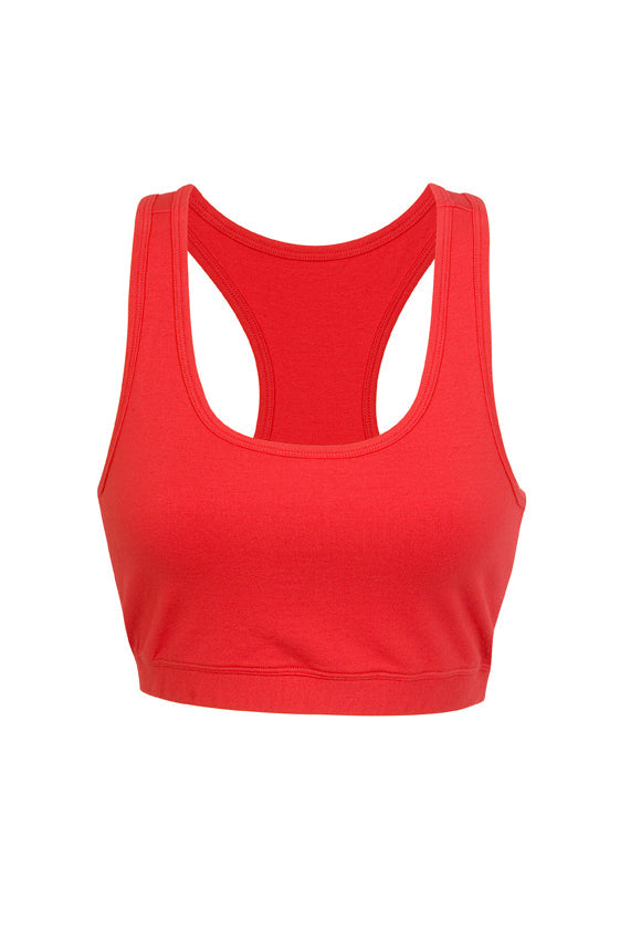 Womens Self Brassiere Singlet - Red - Front