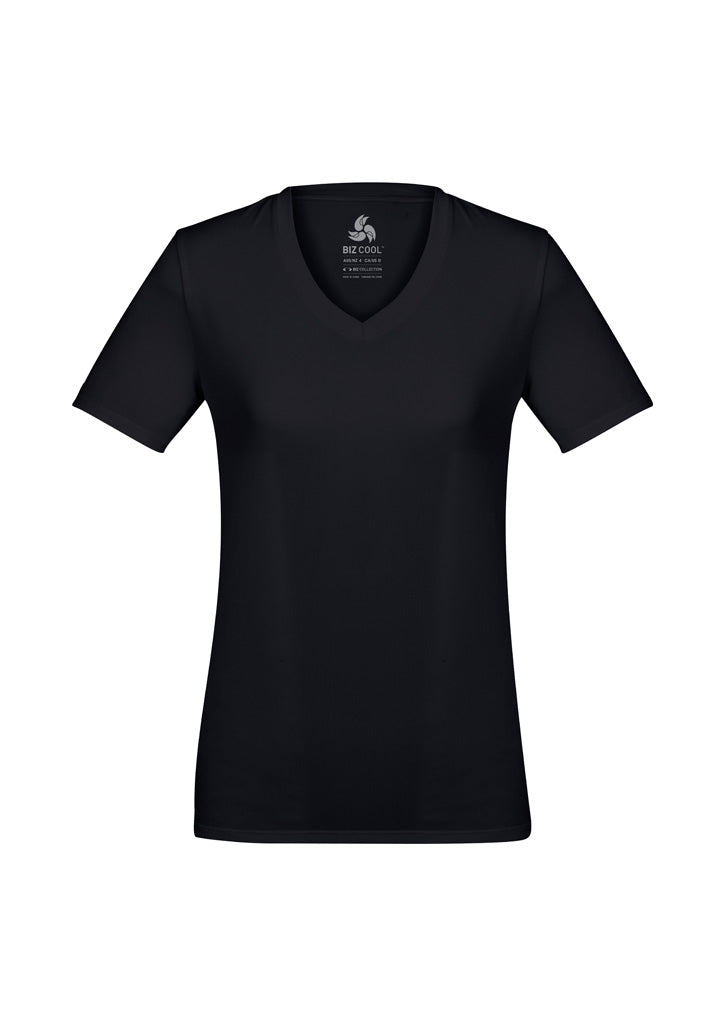 Aero Womens Short Sleeve Tee - Solid Black - Front