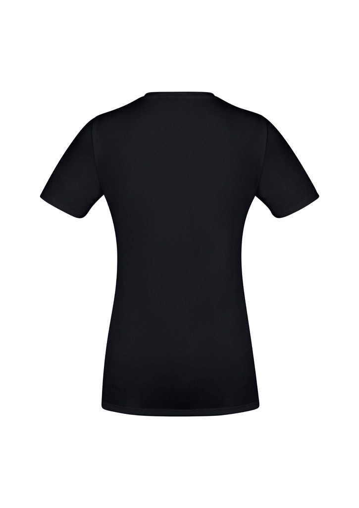Aero Womens Short Sleeve Tee - Solid Black - Back