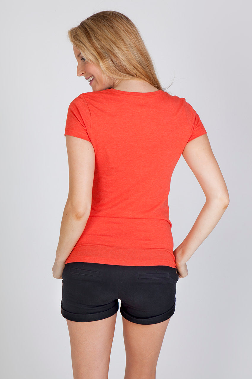 Womens Marl V-neck T-shirt - view