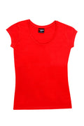 Women's Jersey Scoop  Neck T-shirt - Red - Front
