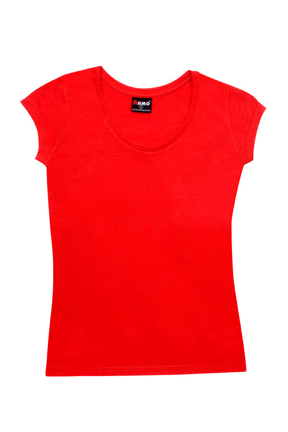 Women's Jersey Scoop  Neck T-shirt - Red - Front