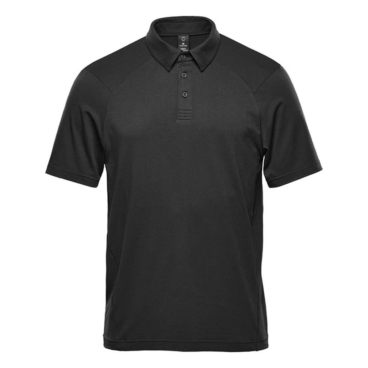 Men's Camino Performance Short Sleeve Polo - Black - Front