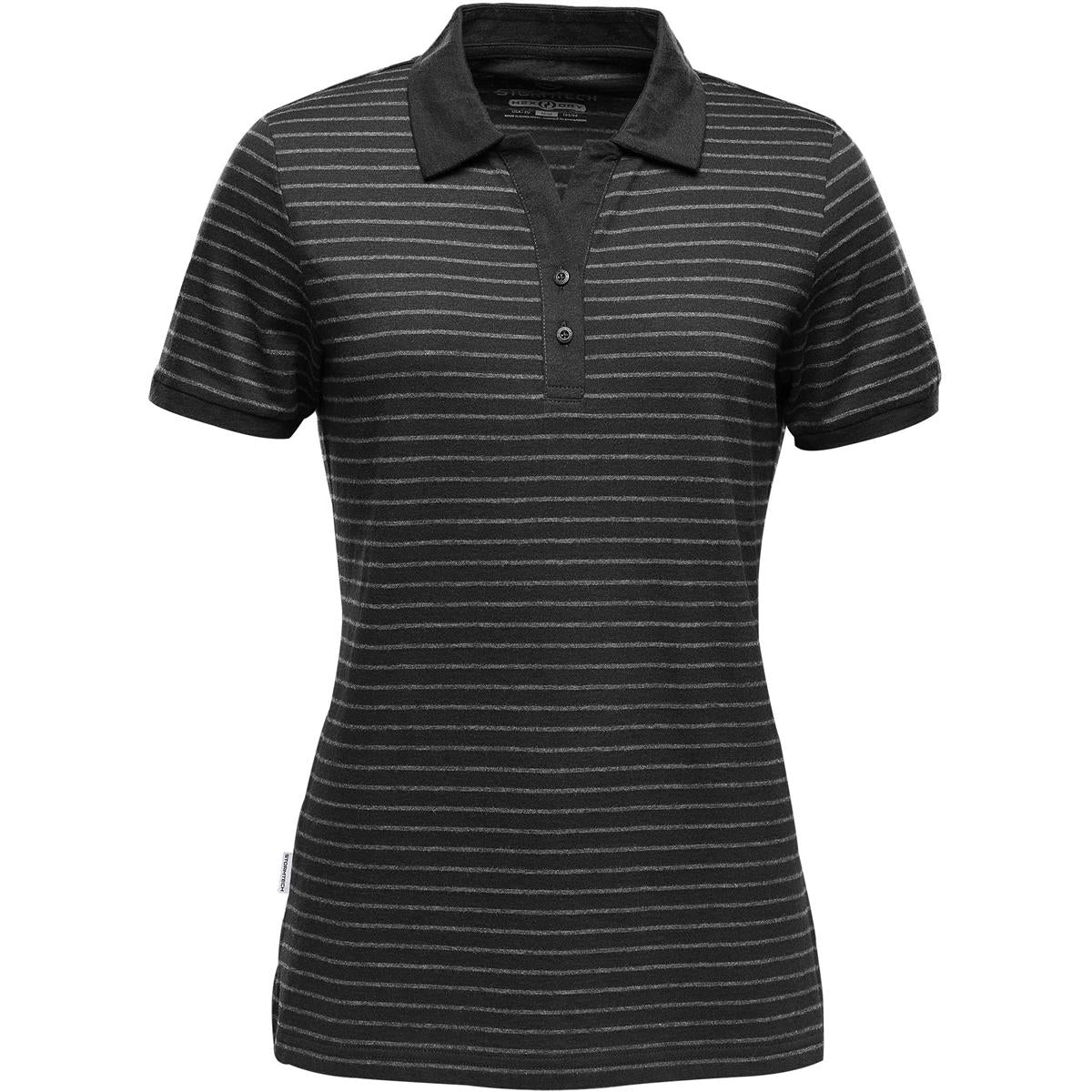Women's Railtown Polo - Black / Grey Heather - Front