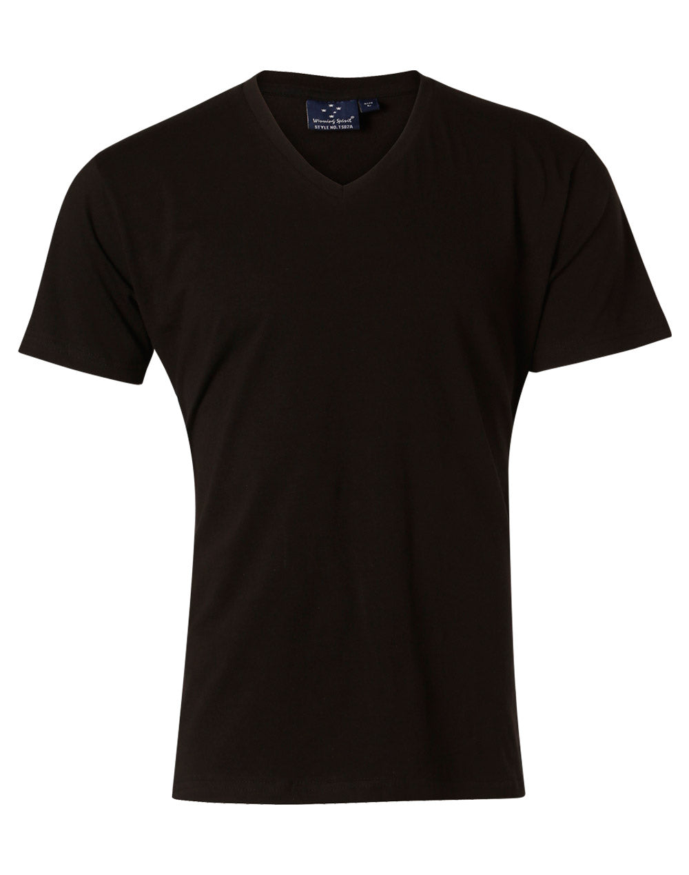 Men's V-Neck Short Sleeves Tee - TS07A - Black