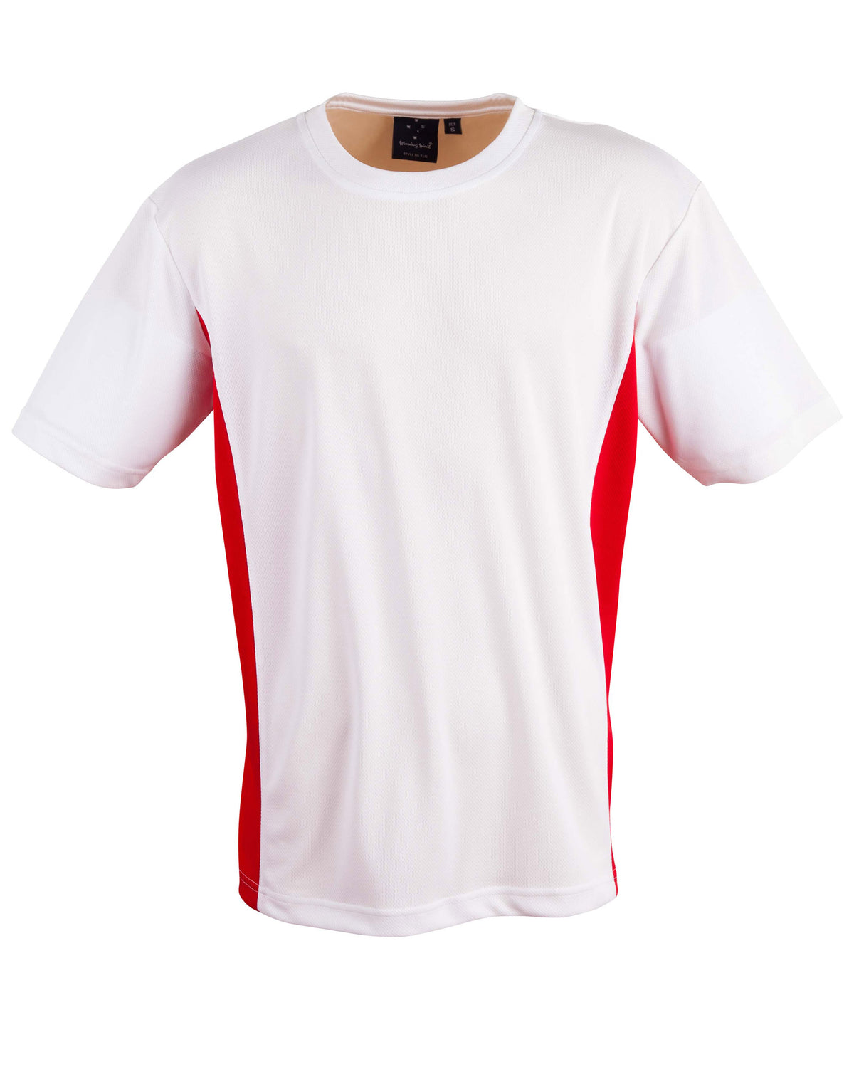 kids cooldry S/S contrast tee - TS12K - White / Red
