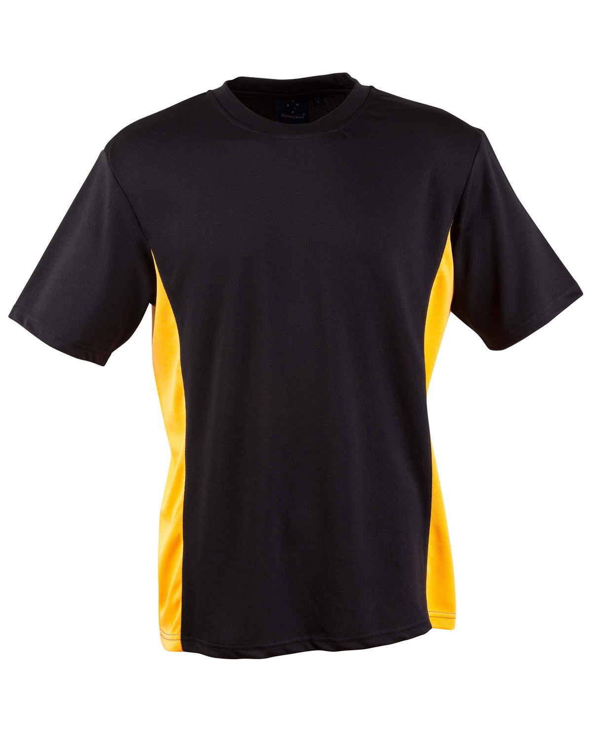 CoolDry short sleeve contrast tee - TS12 - Black / Gold