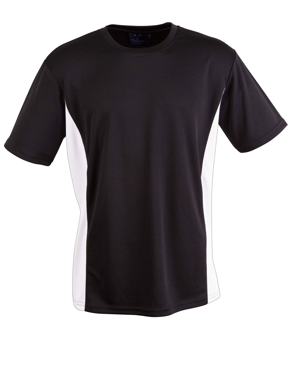 CoolDry short sleeve contrast tee - TS12 - Black / White