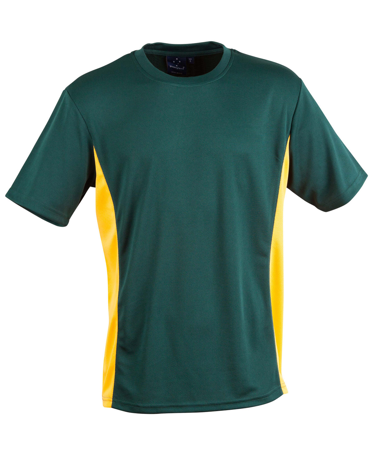 CoolDry short sleeve contrast tee - TS12 - Bottle / Gold
