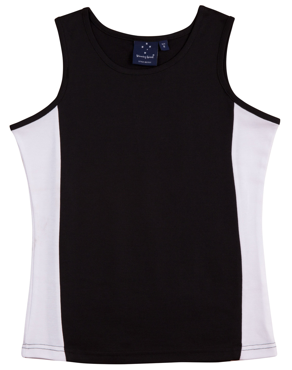 Ladies Truedry Contrast Singlet - TS17 - Black / White