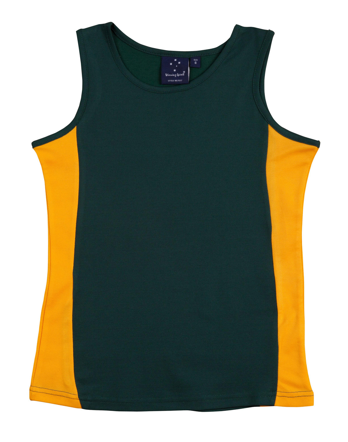 Ladies Truedry Contrast Singlet - TS17 - Bottle / Gold