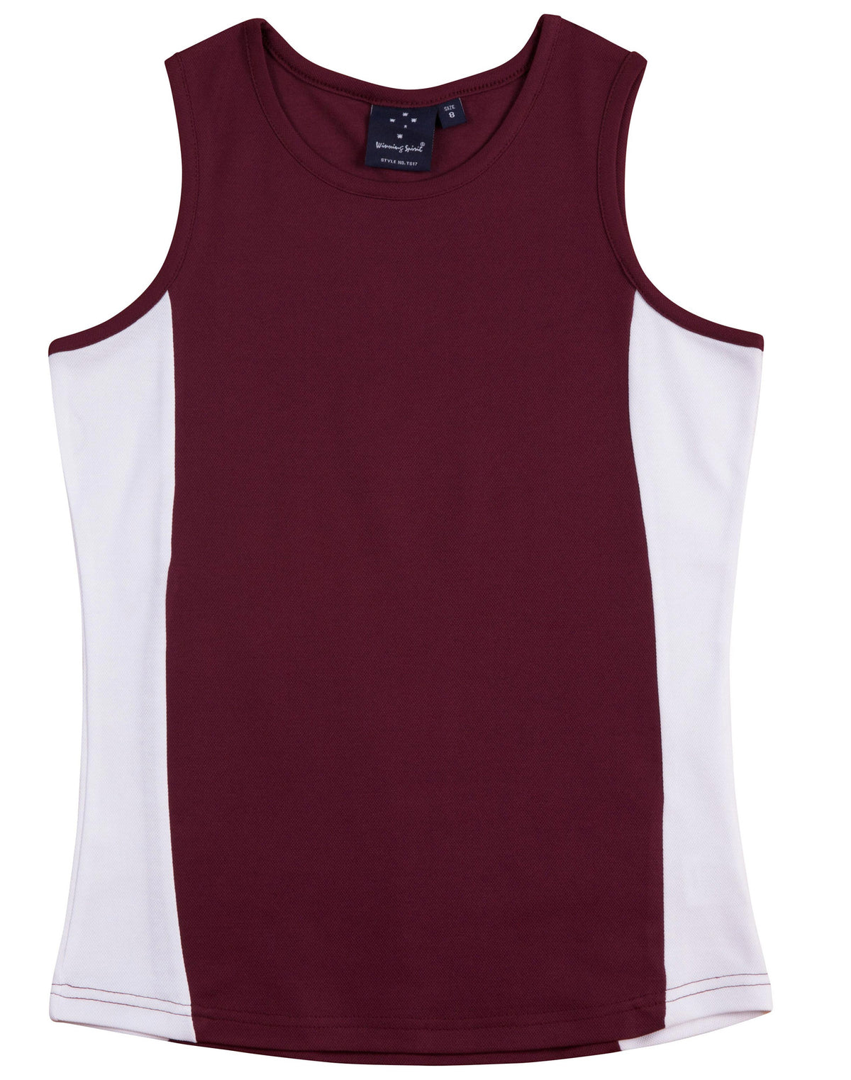 Ladies Truedry Contrast Singlet - TS17 - Maroon / White