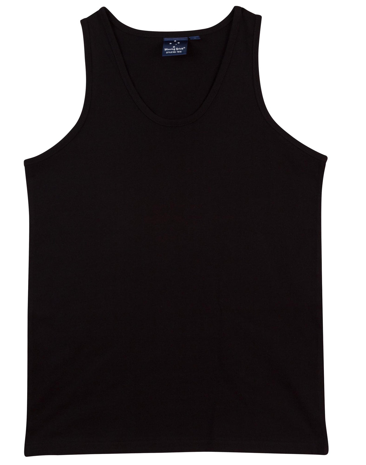 Trainer's Cotton Singlet Men's - Black - Front