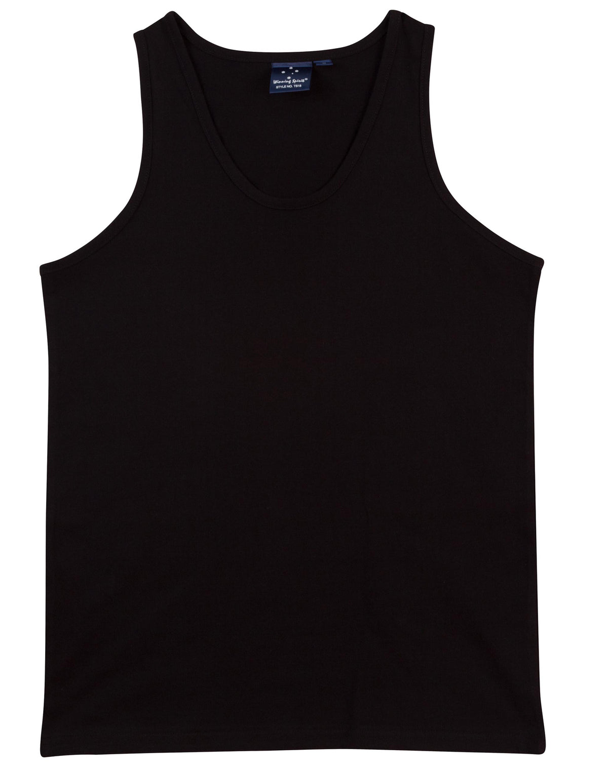 Men's cotton singlet - TS18 - Black