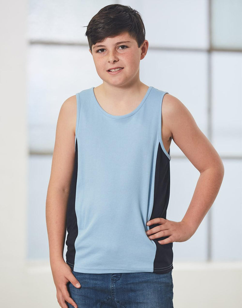 Winning Spirit Kid's truedry contrast mesh singlet TS19K