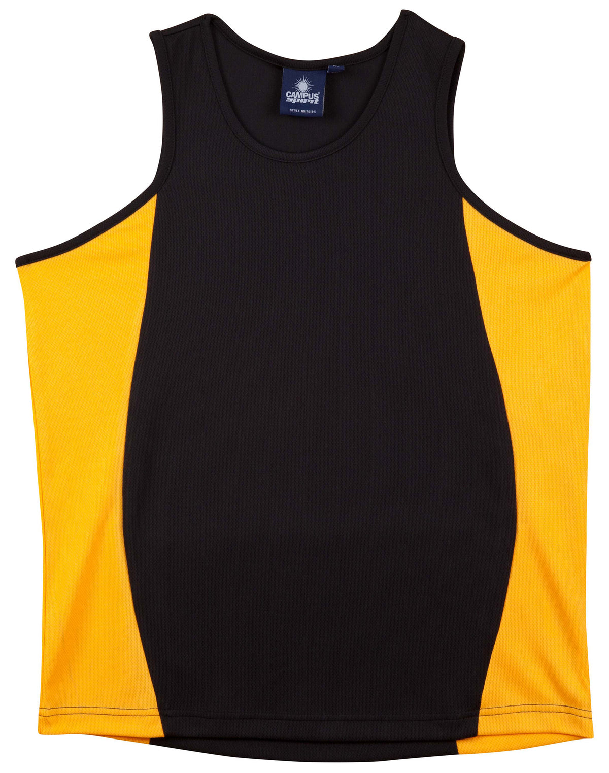 Kid's truedry contrast mesh singlet - TS19K - Black / Gold