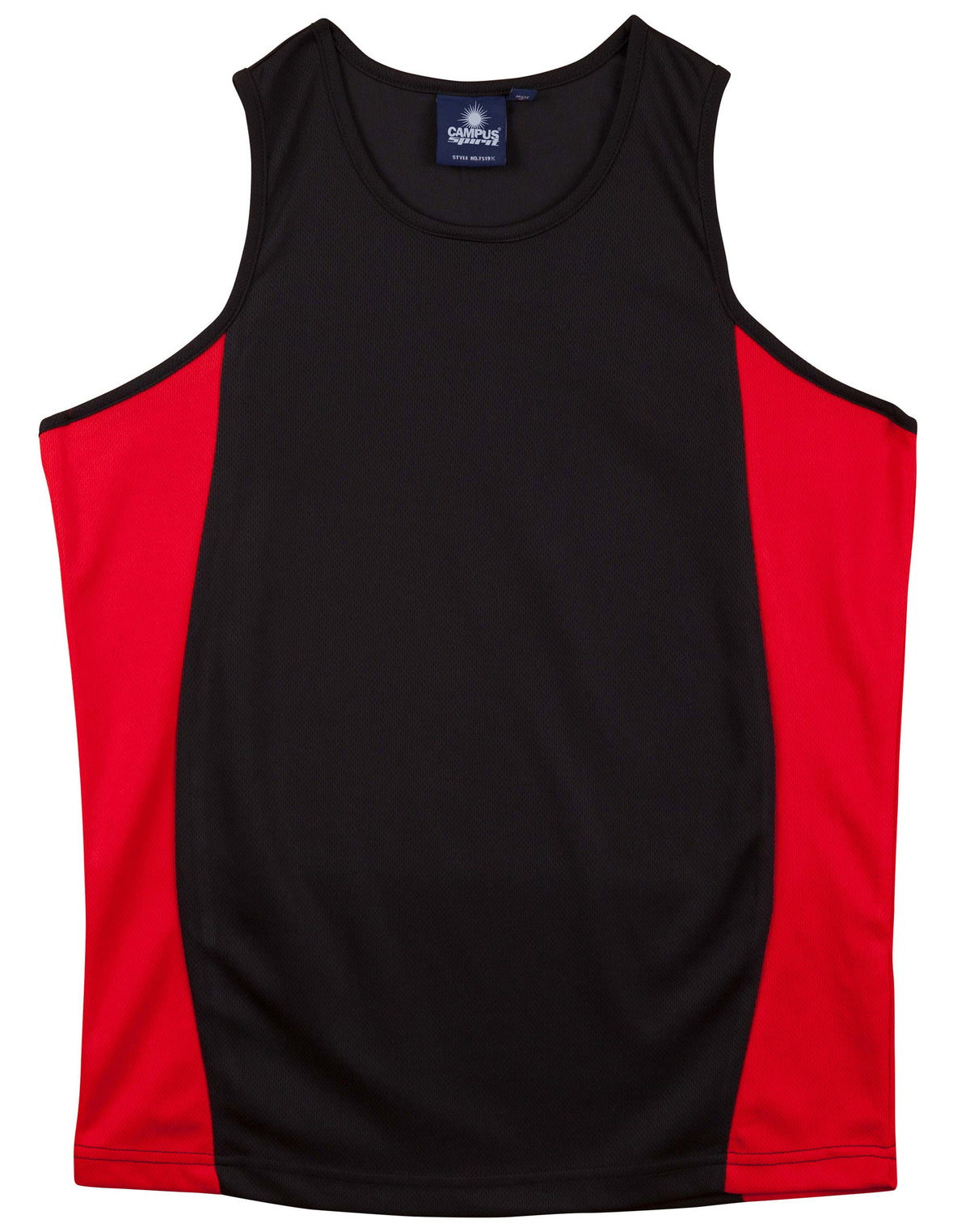 Kid's truedry contrast mesh singlet - TS19K - Black / Red