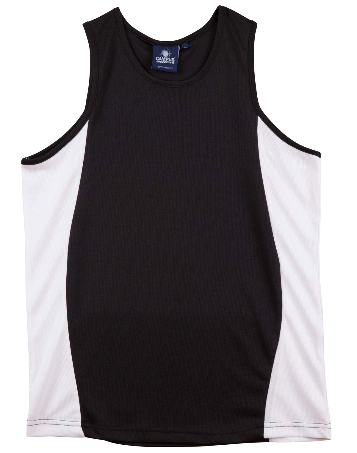 Kid's truedry contrast mesh singlet - TS19K - Black / White