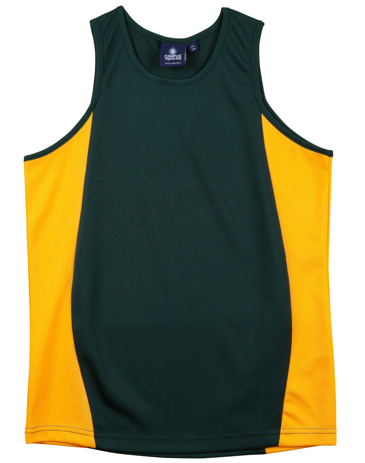 Kid's truedry contrast mesh singlet - TS19K - Bottle / Gold