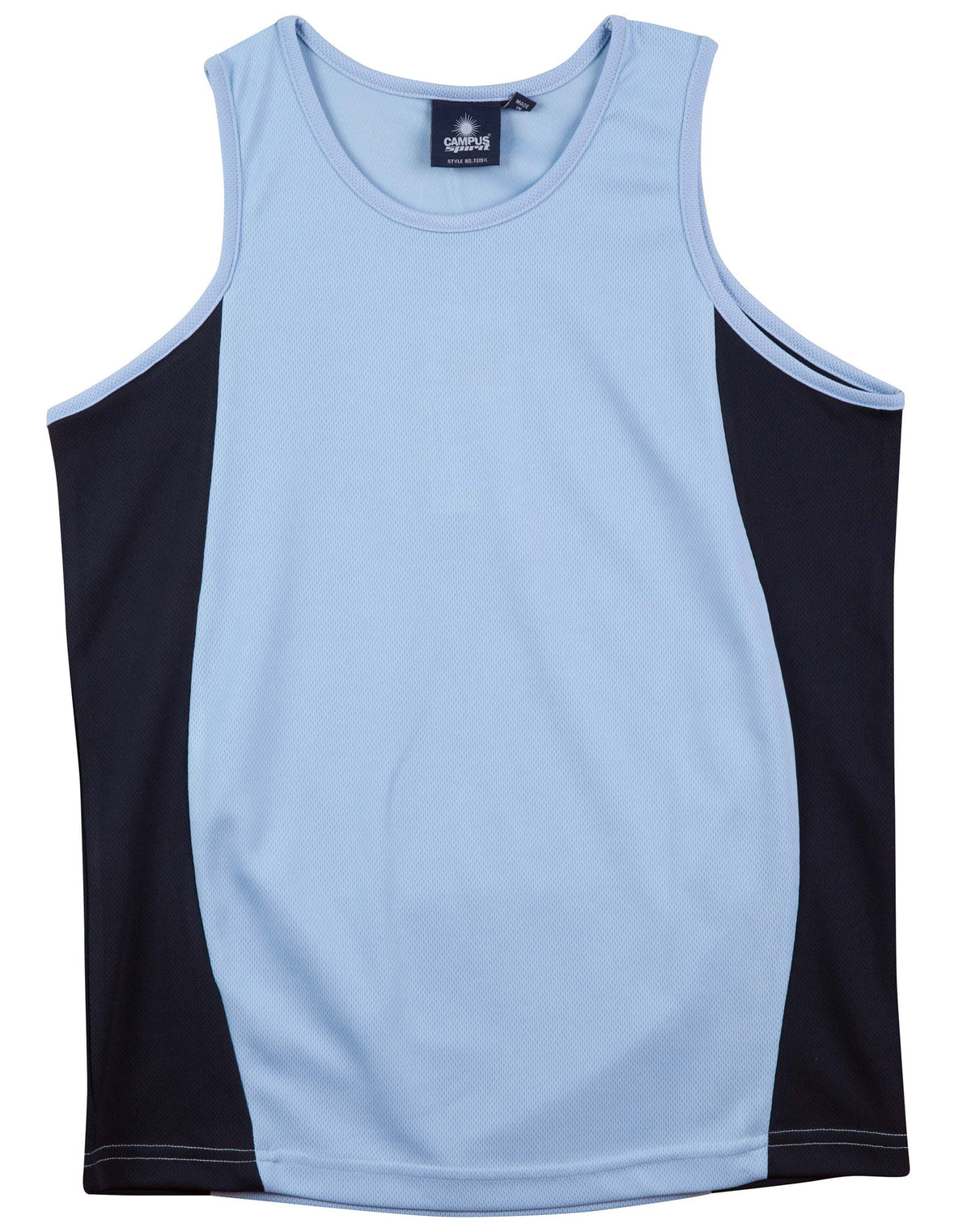 Kid's truedry contrast mesh singlet - TS19K - Skyblue / Navy