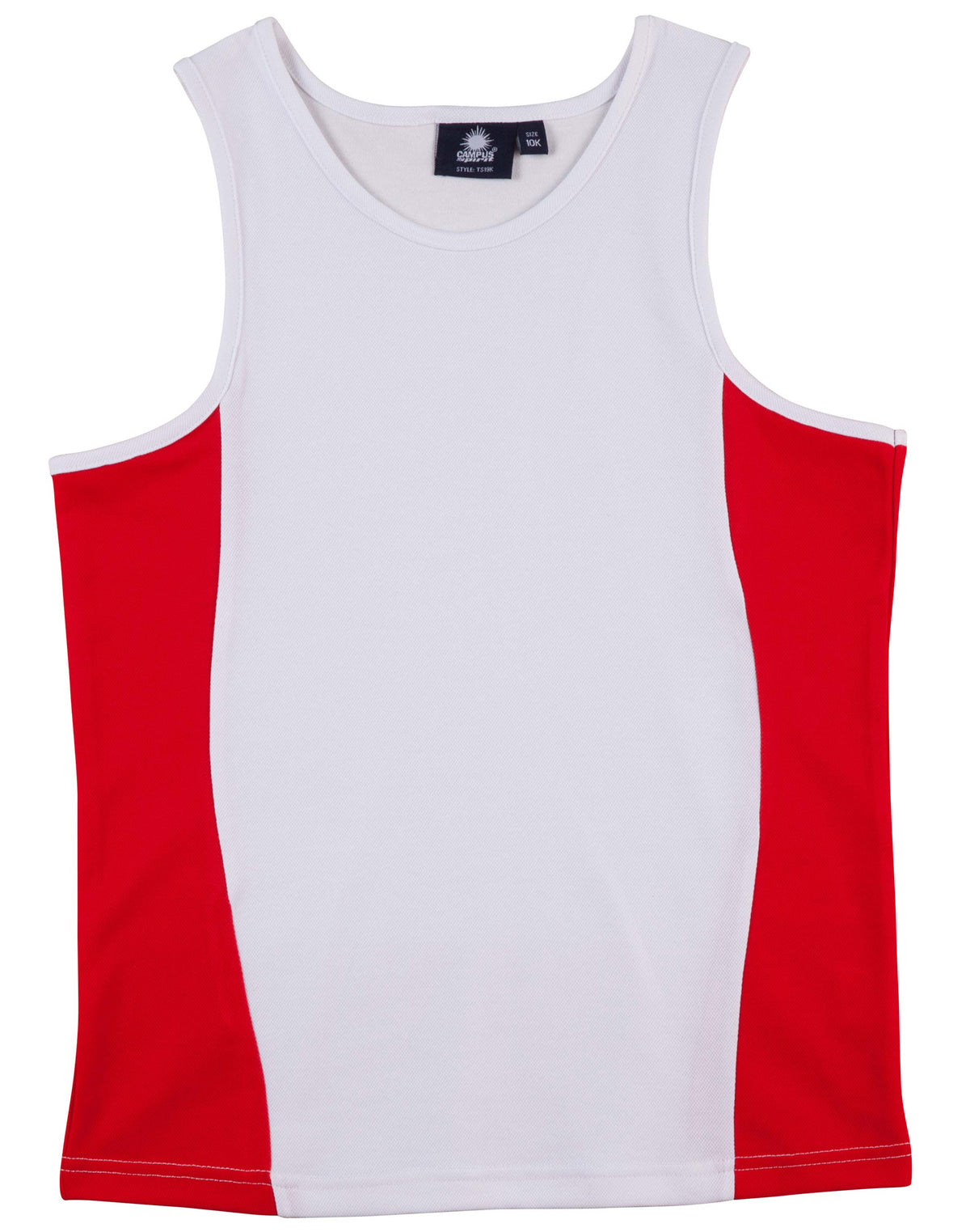 Kid's truedry contrast mesh singlet - TS19K - White / Red