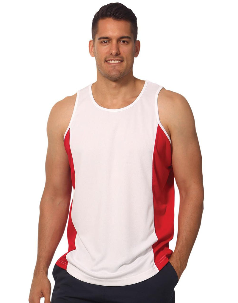 Winning Spirit Men's cooldry contrast mesh singlet TS19