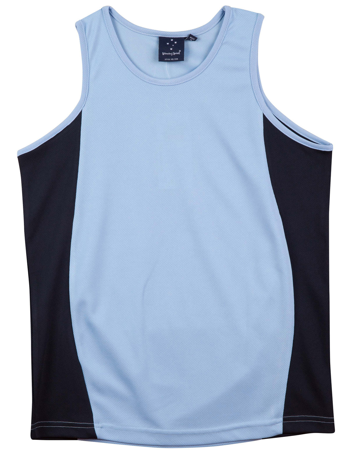 Men's cooldry contrast mesh singlet - TS19 - Skyblue / Navy
