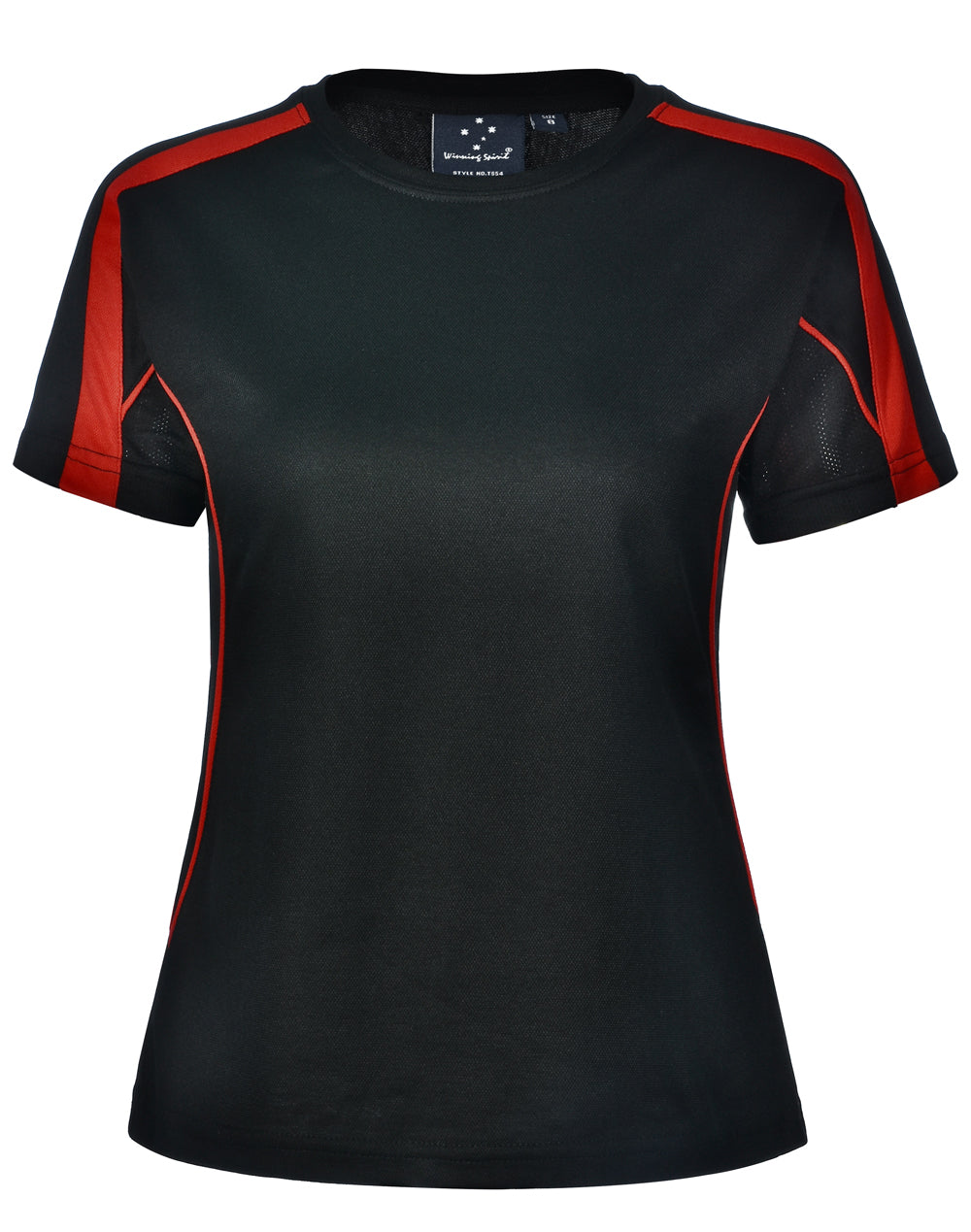 Ladies' Truedry Fashion S/S T-shirt - TS54 - Black / Red