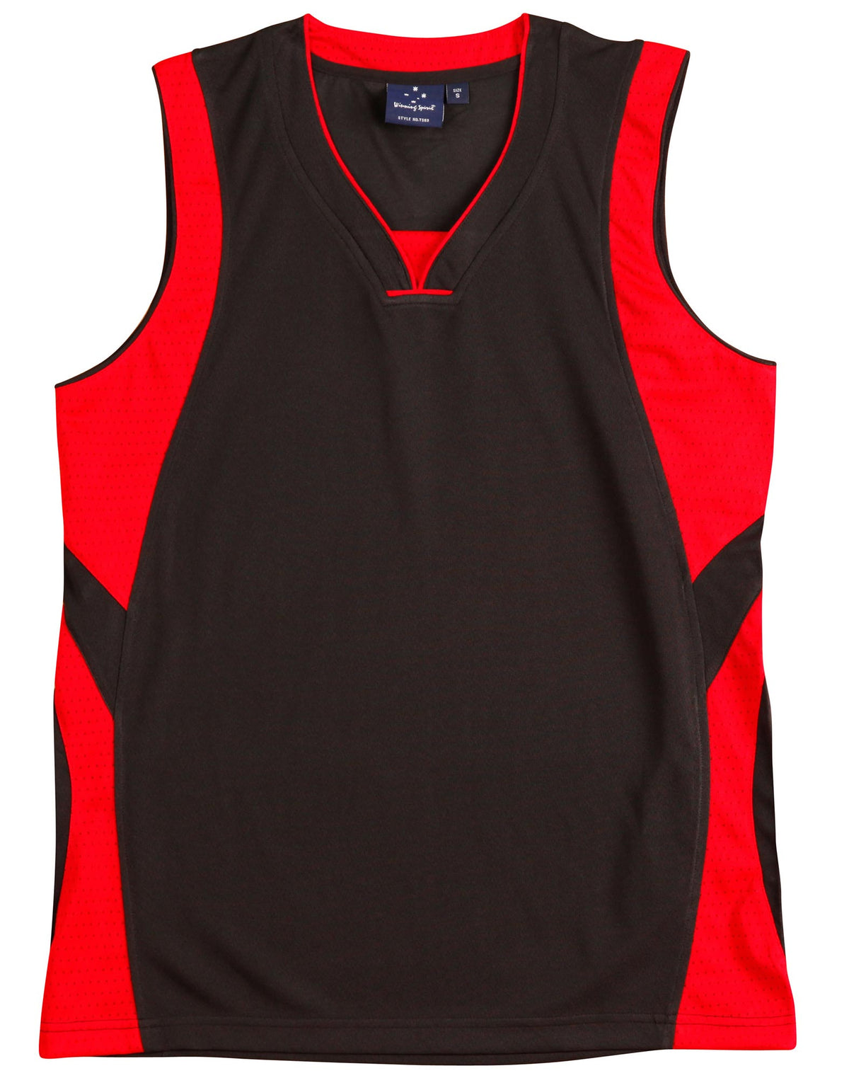 Adults' Basketball Singlet - TS83 - Black / Red