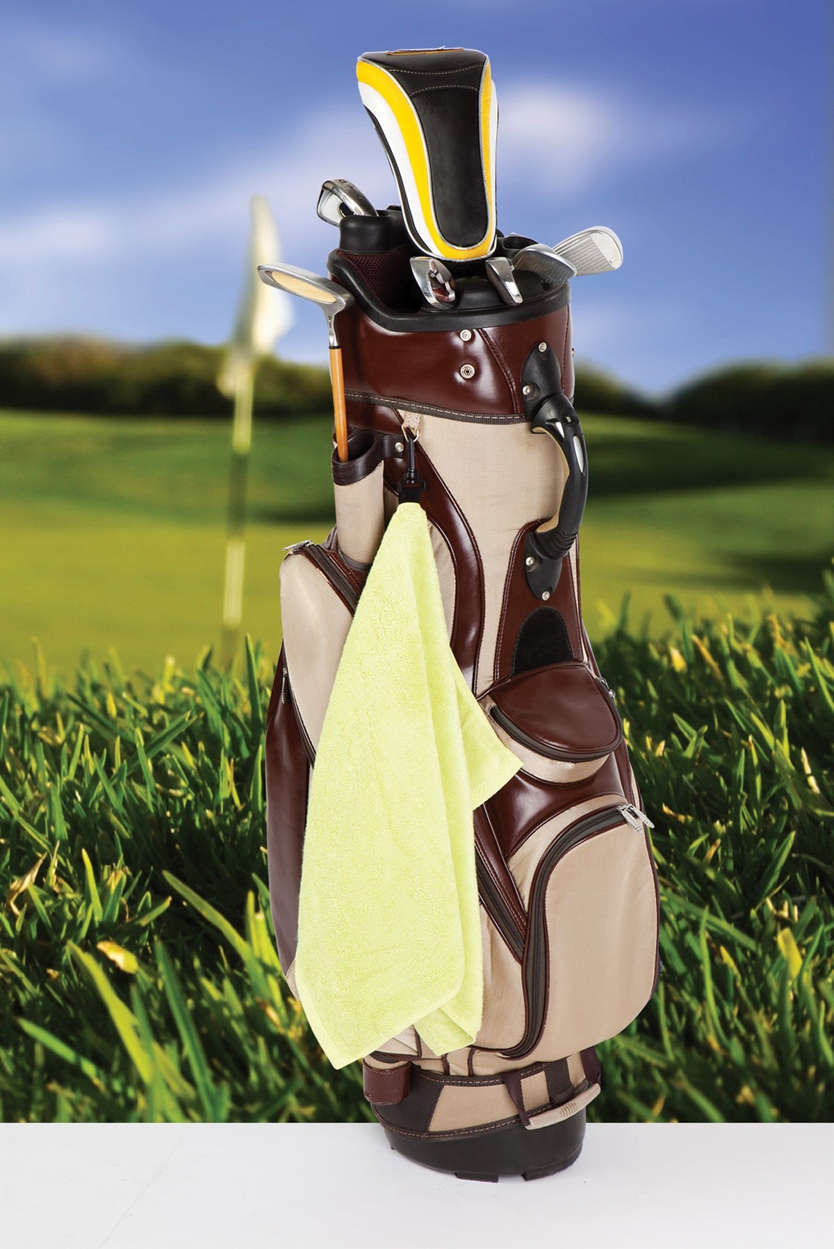 Bamboo Golf Towel with plastic hook - view