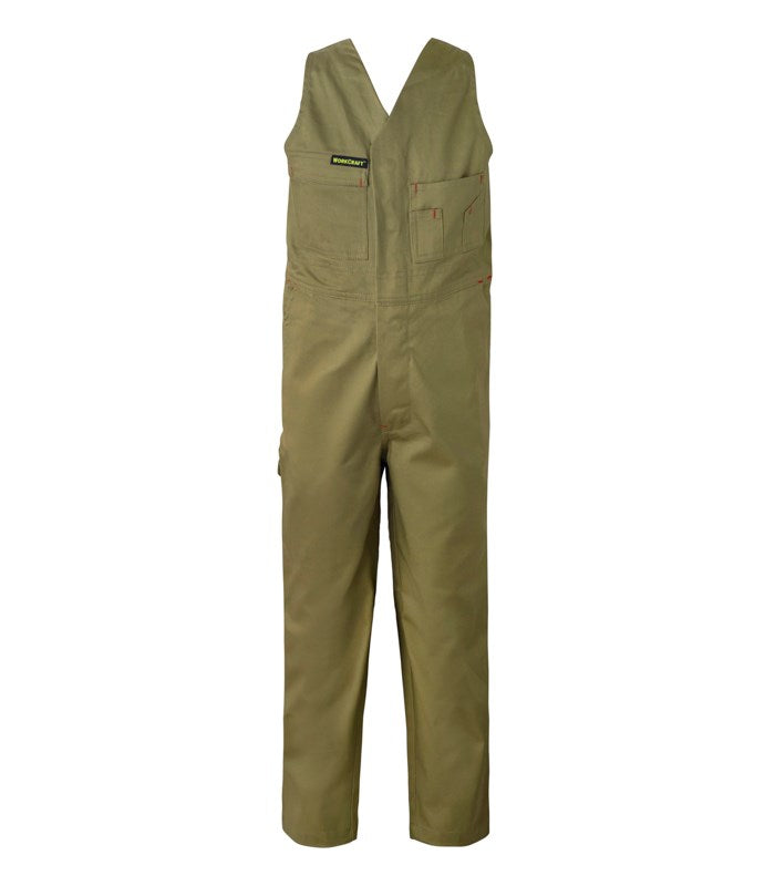 Kids Midweight Cotton Roughall With Elastic Straps - Khakhi - Front