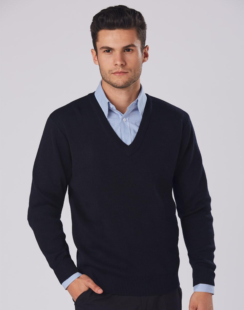 Aiw V Neck Wool / Acrylic Knit Jumper WJ01