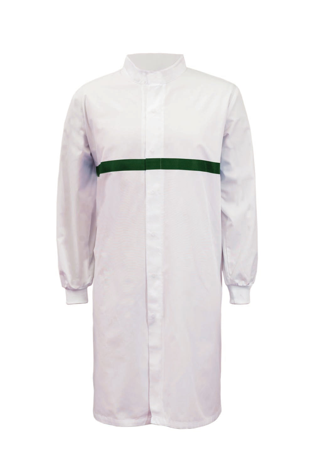 Long Sleeve Food Industry Long Length Dustcoat With Contrast Trims On Chest - view