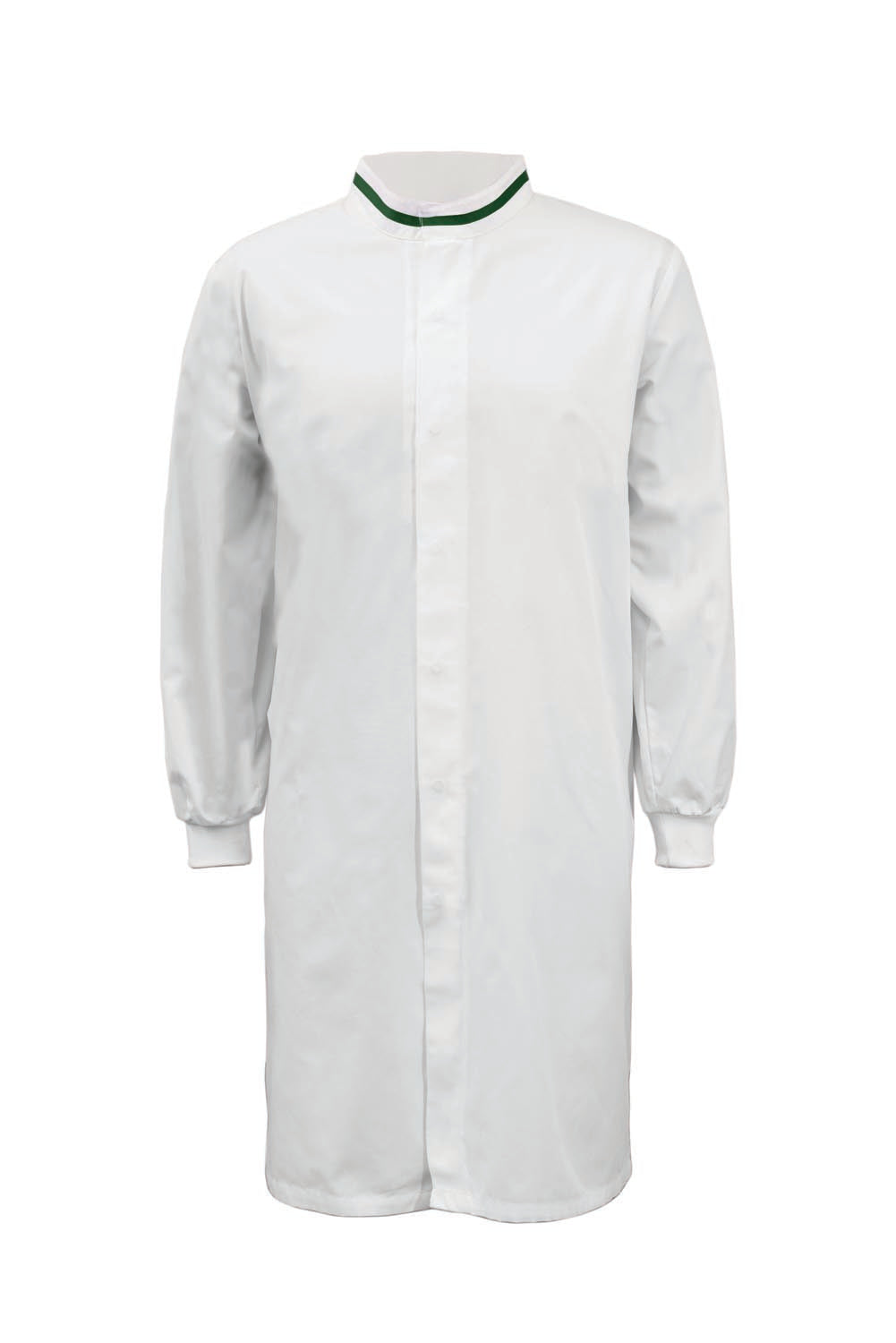 Long Sleeve Food Industry Long Length Dustcoat With Contrast Trims On Collar - view