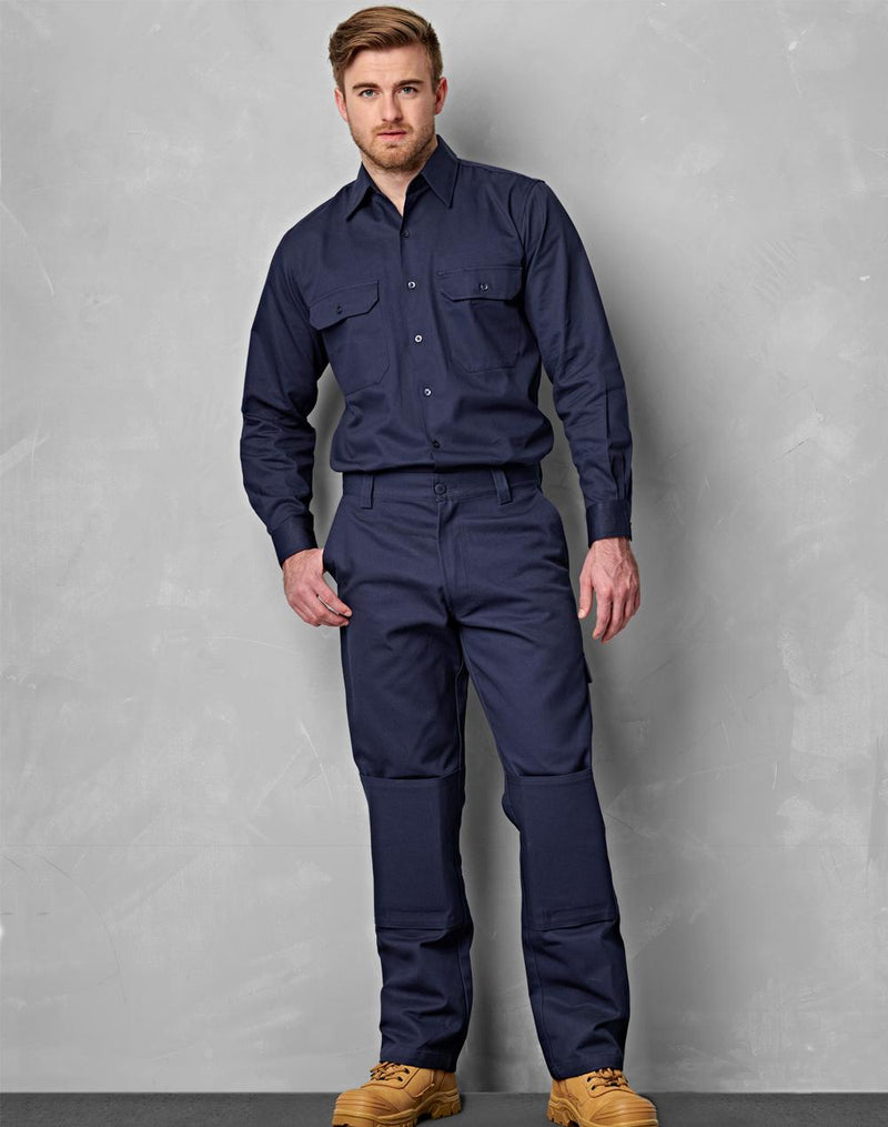 Aiw Men's Cotton Drill Pre-shrunk Cargo Pants With Knee Pads WP03