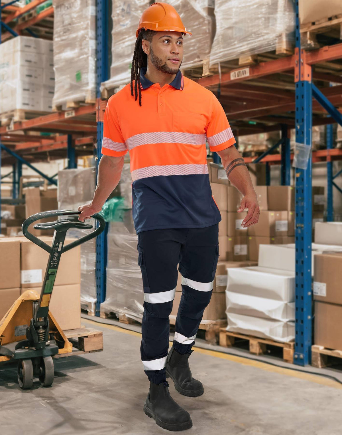 Aiwx Cotton Stretch Drill Cuffed Work Pants With Tapes WP28HV