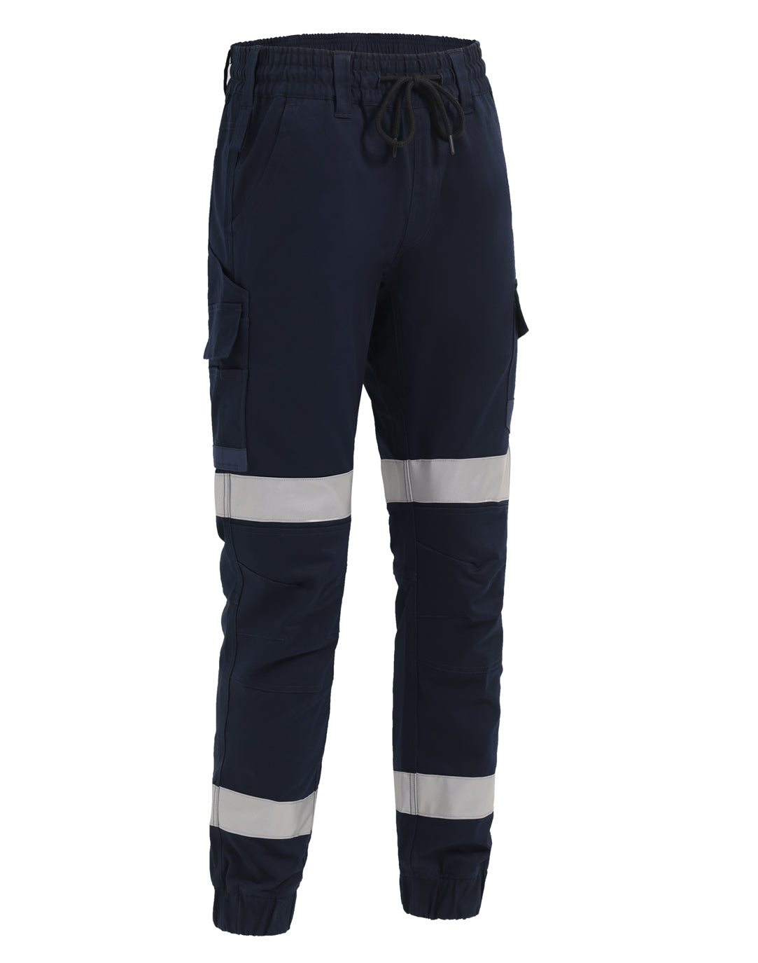 Cotton Stretch Drill Cuffed Work Pants With Tapes - WP28HV - Navy