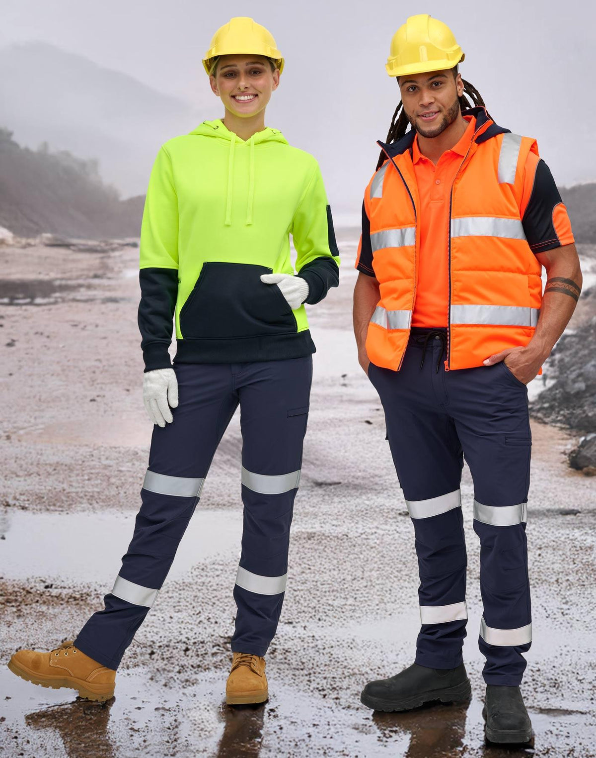 Aiw DWR Water Repellent Flexi Work Pants With Tapes WP30HV