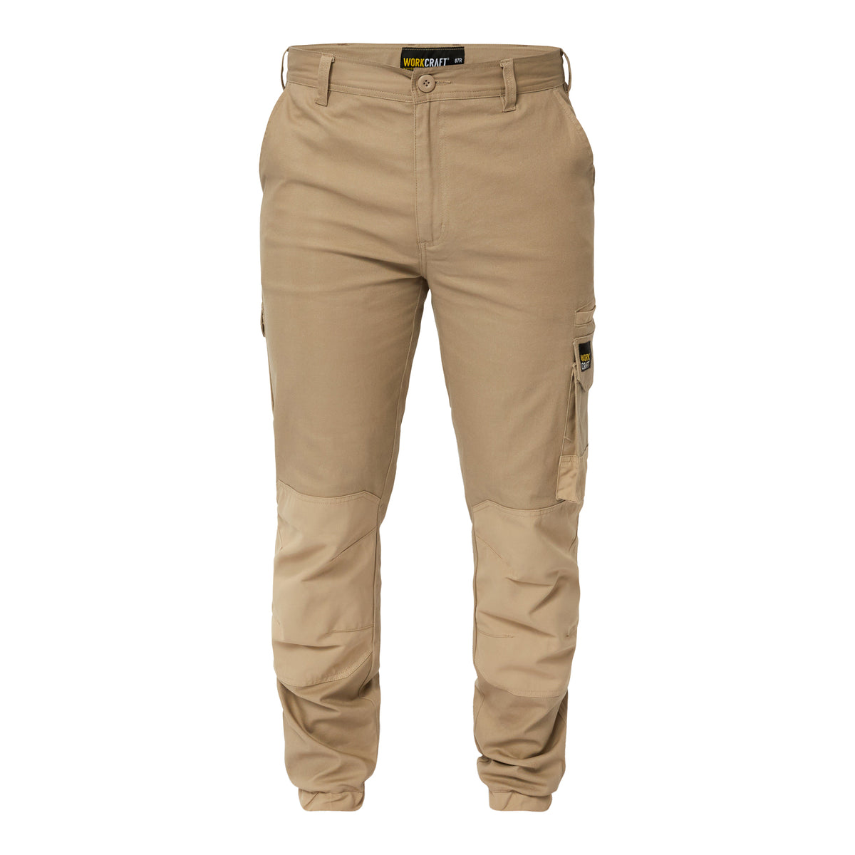 Stretch Cargo Pants With Elasticised Cuffed Hem