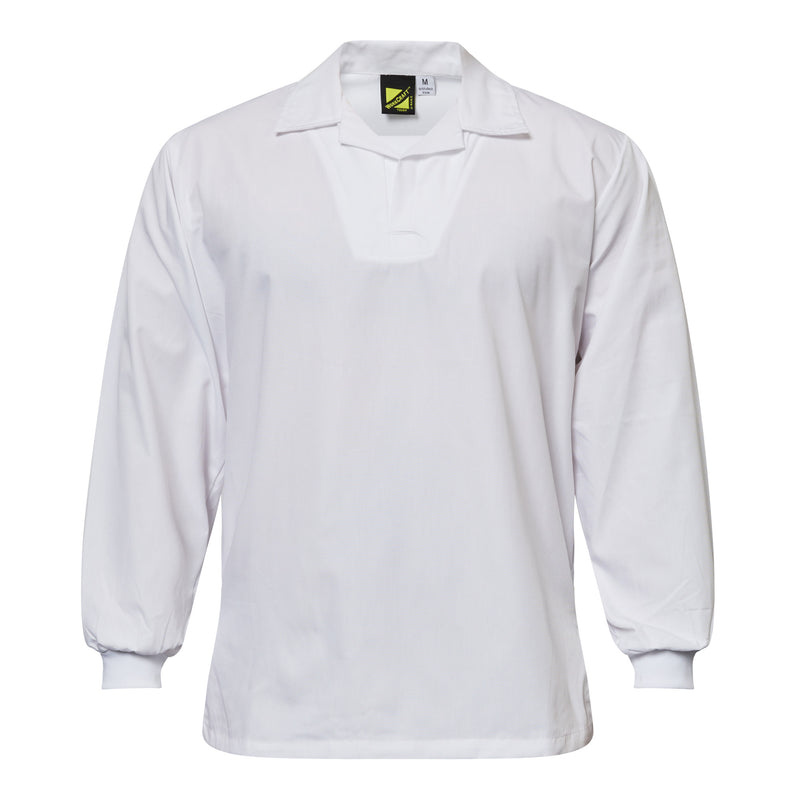 Long Sleeve Food Industry Jacshirt With Modesty Neck Insert