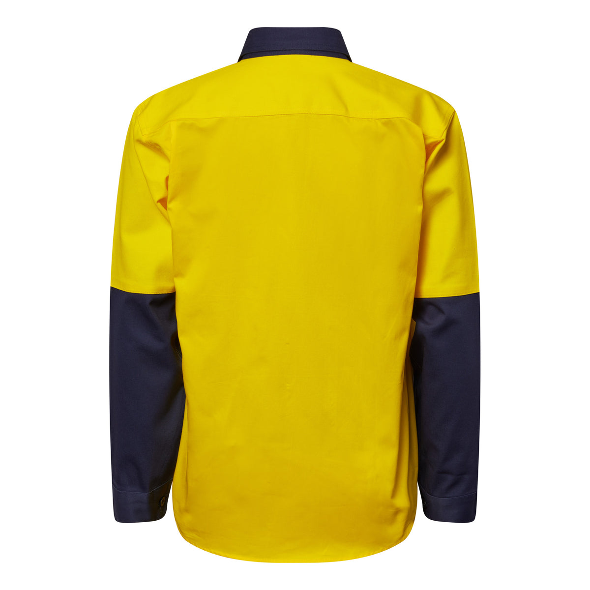 Heavy Duty Hybrid Hi Vis Closed Front Cotton Drill Shirt With Gusset Sleeves - view