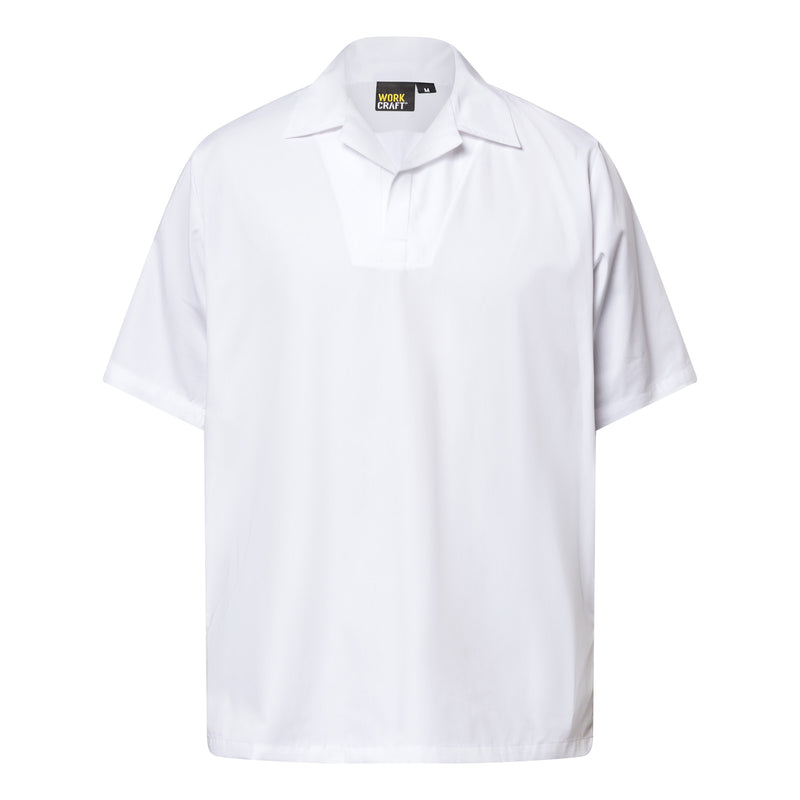 Short Sleeve Food Industry Jacshirt With Modesty Insert