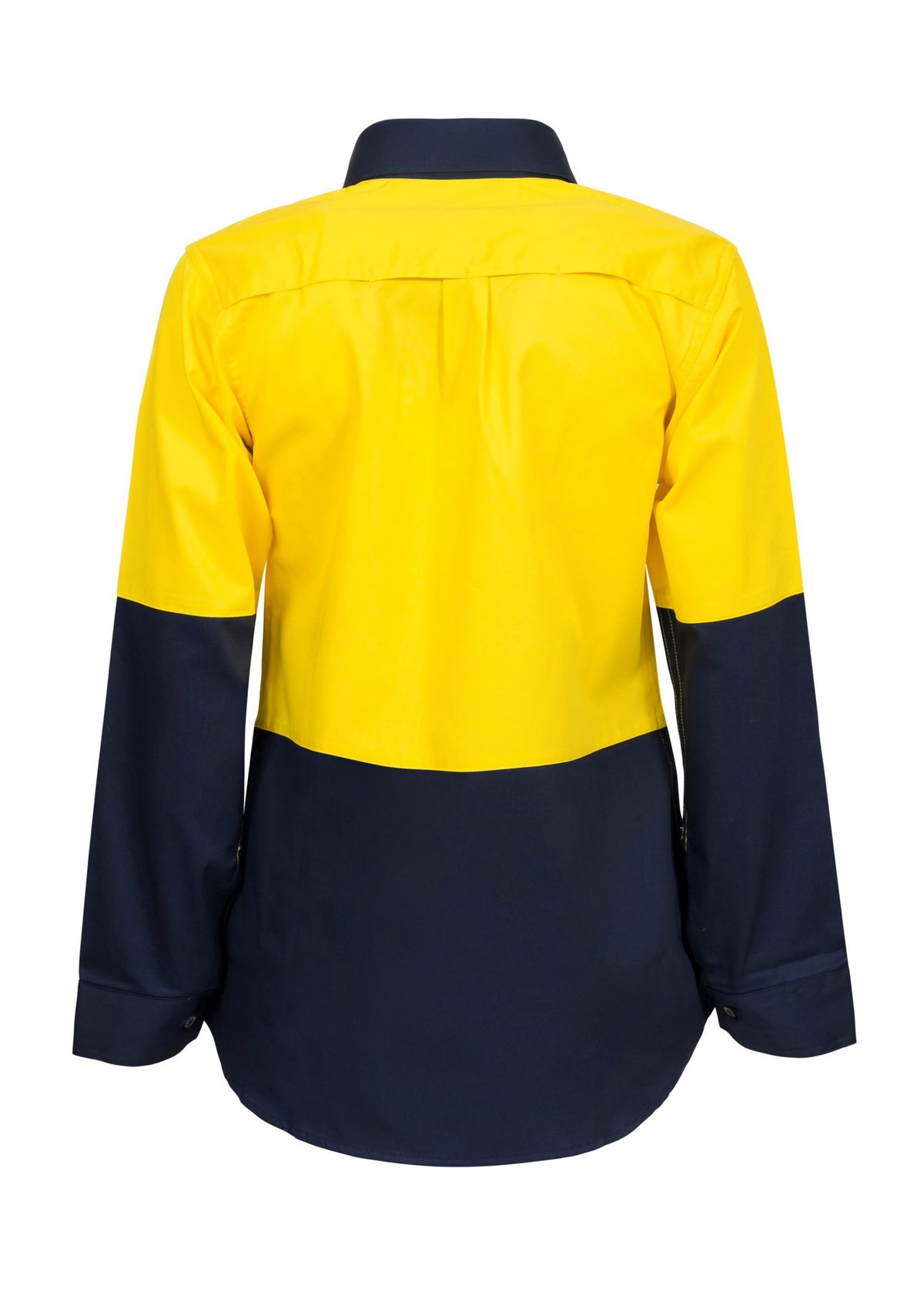 Ladies Lightweight Hi Vis Long Sleeve Vented Cotton Drill Shirt - view