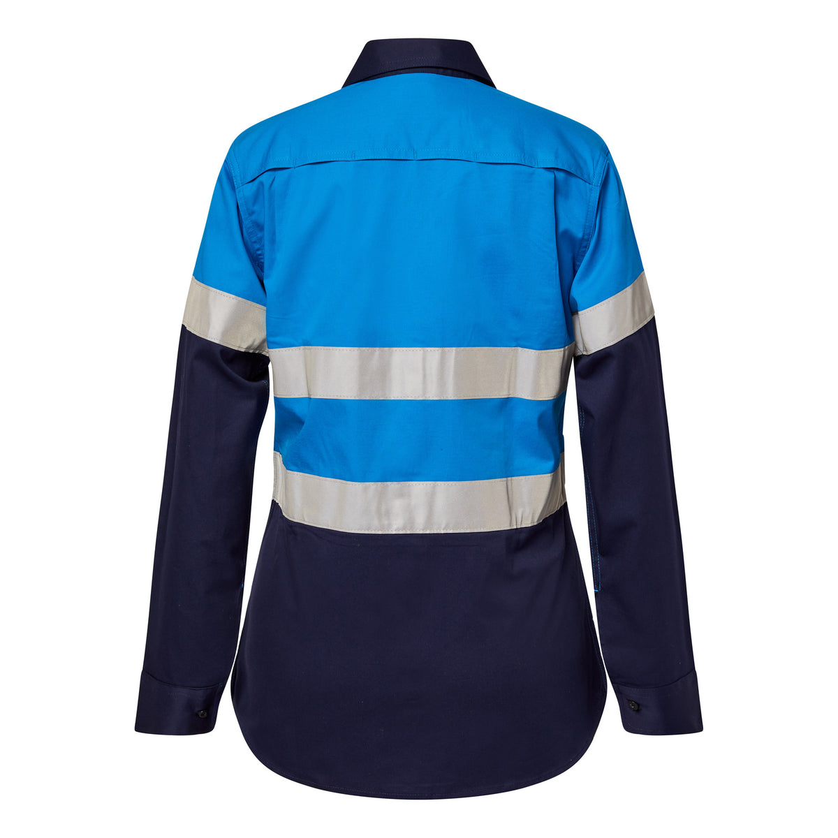 Ladies Lightweight Hi Vis Long Sleeve Vented Reflective Cotton Drill Shirt – Night Use Only - view