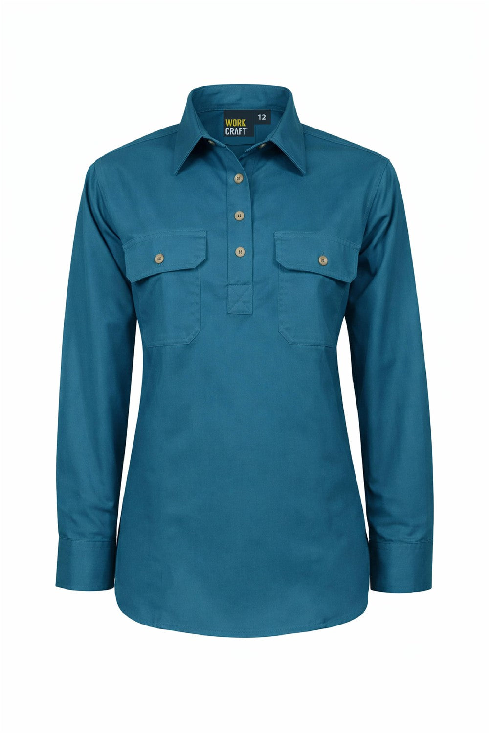 Ladies Lightweight Long Sleeve Closed Front Cotton Drill Shirt - Diesel - View
