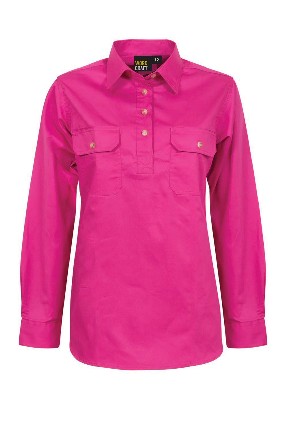 Ladies Lightweight Long Sleeve Closed Front Cotton Drill Shirt