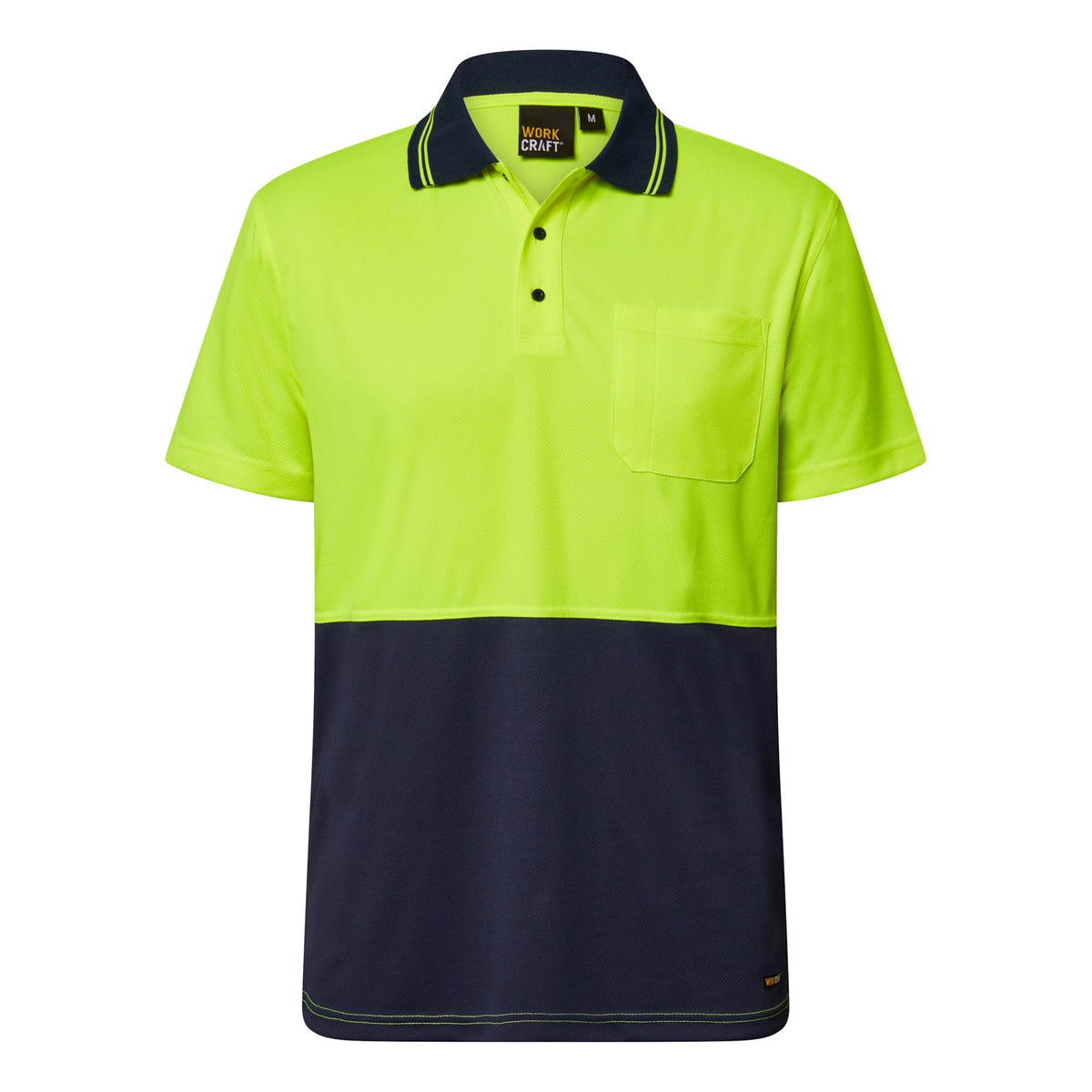 Hi Vis Lightweight Short Sleeve Micromesh Polo With Pocket