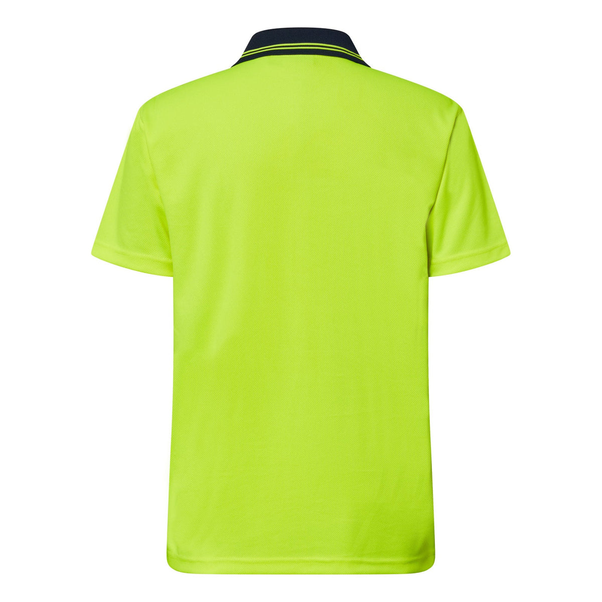 Hi Vis Short Sleeve Micromesh Polo with Pocket - Yellow/Navy - Back